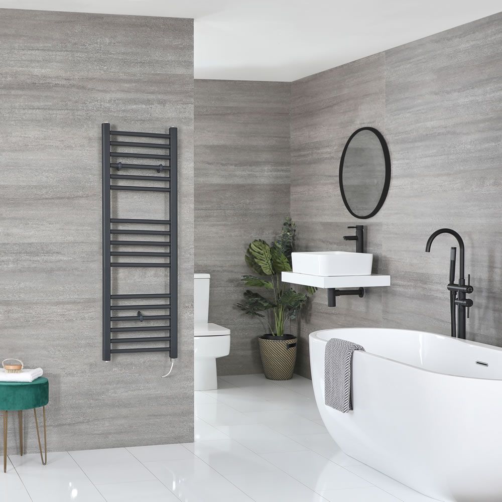 Sèche-serviettes électrique plat – Anthracite – 120 cm x 40 cm - Artle