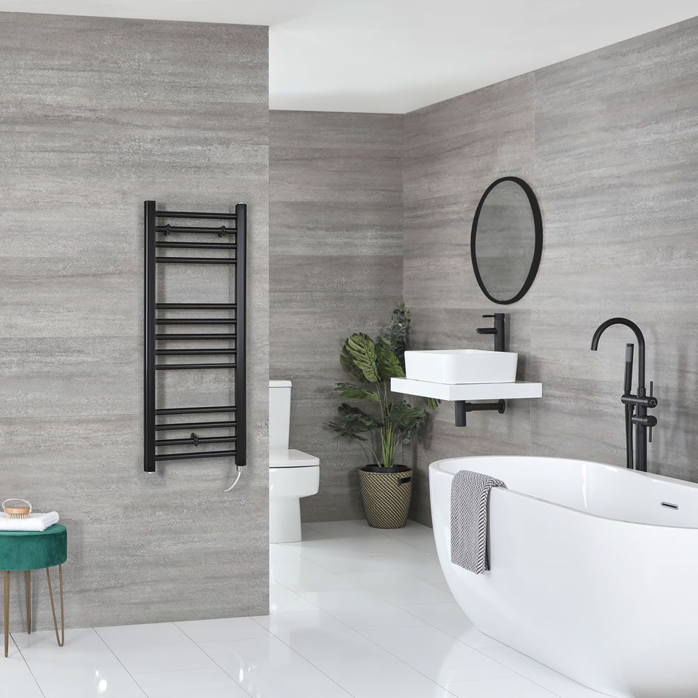 Sèche-serviettes électrique plat – Noir – 100 cm x 40 cm - Nox
