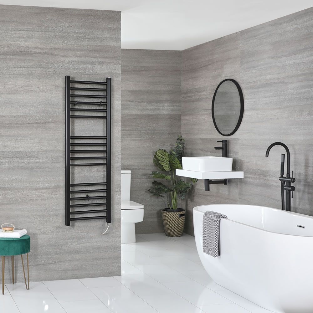 Sèche-serviettes électrique plat – Noir – 120 cm x 40 cm - Nox