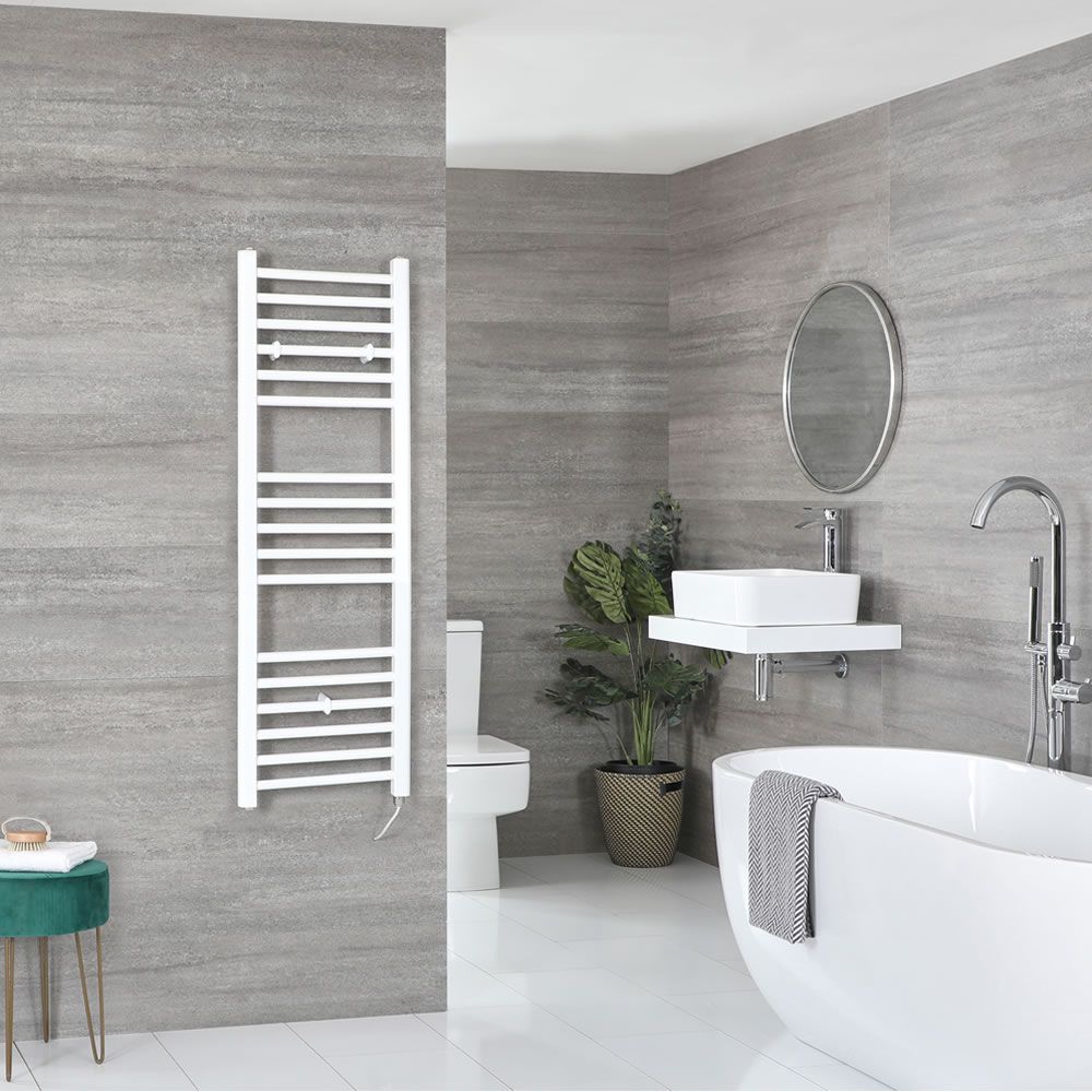 Sèche-serviettes électrique plat – Blanc – 120 cm x 40 cm - Ive