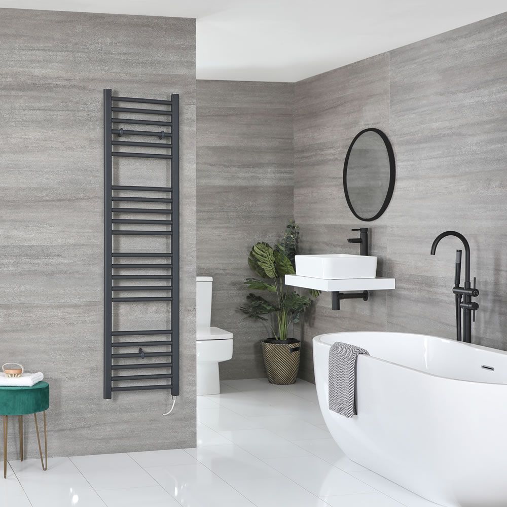 Sèche-serviettes électrique plat – Anthracite – 160 cm x 40 cm - Artle