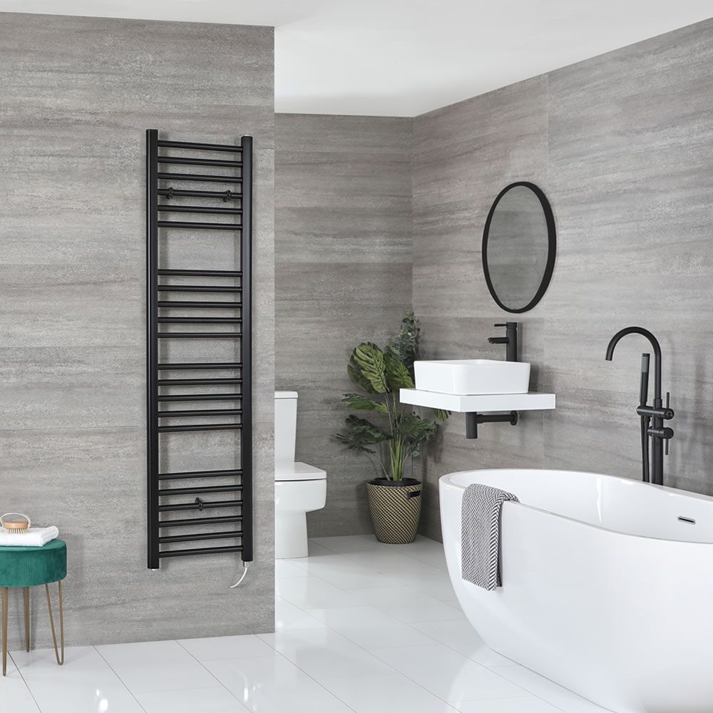 Sèche-serviettes électrique plat – Noir – 160 cm x 40 cm - Nox