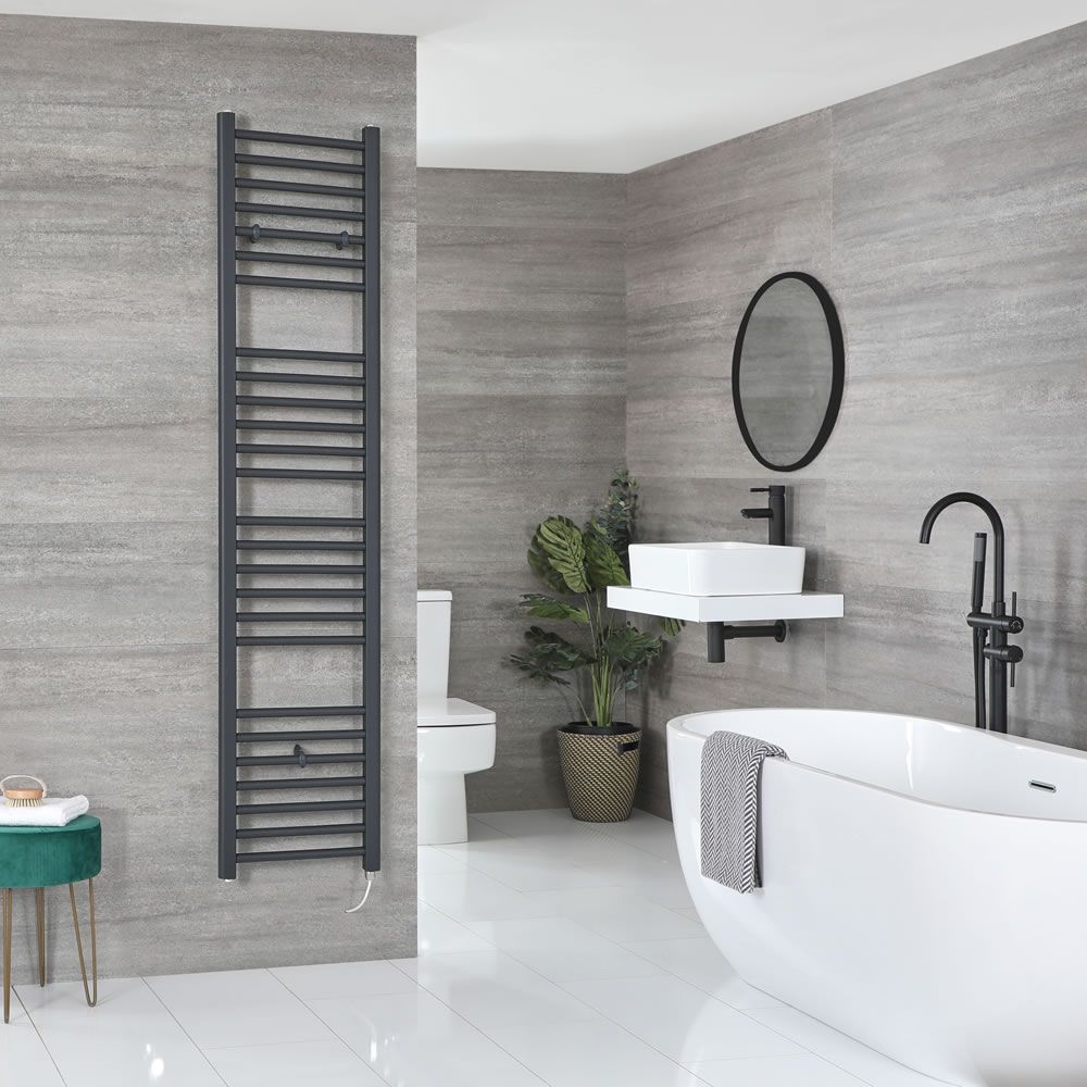 Sèche-serviettes électrique plat – Anthracite – 180 cm x 40 cm - Artle