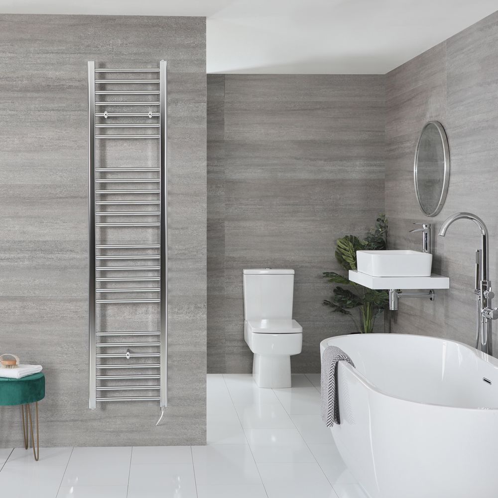 Sèche-serviettes électrique plat – Chromé – 180 cm x 40 cm - Kent