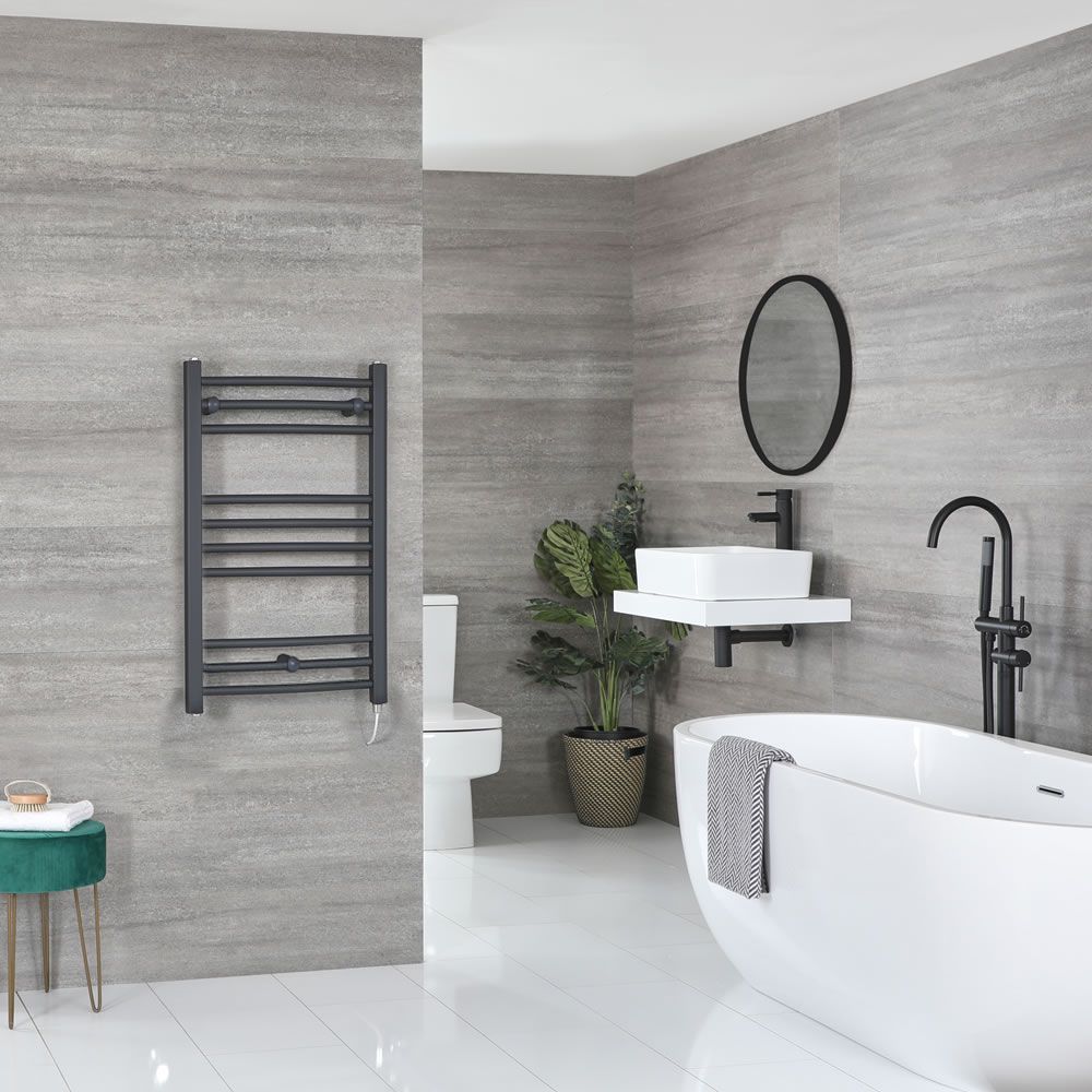 Sèche-serviettes électrique plat – Anthracite – 80 cm x 50 cm - Artle
