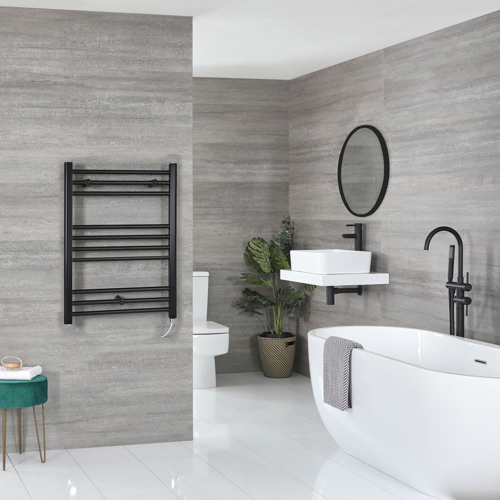 Sèche-serviettes électrique plat – Noir – 80 cm x 50 cm - Nox