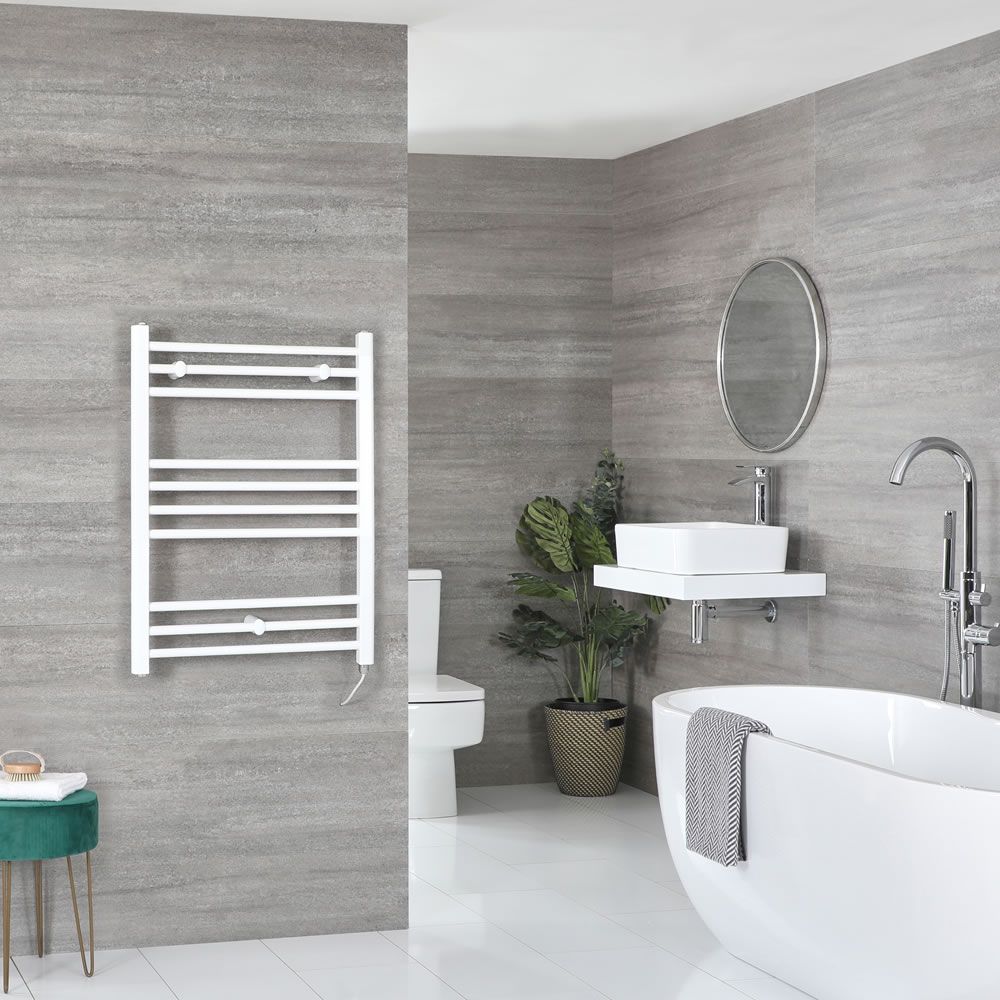Sèche-serviettes électrique plat – Blanc – 80 cm x 50 cm - Ive