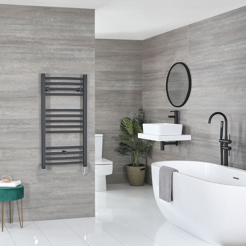 Sèche-serviettes électrique plat – Anthracite – 100 cm x 50 cm - Artle