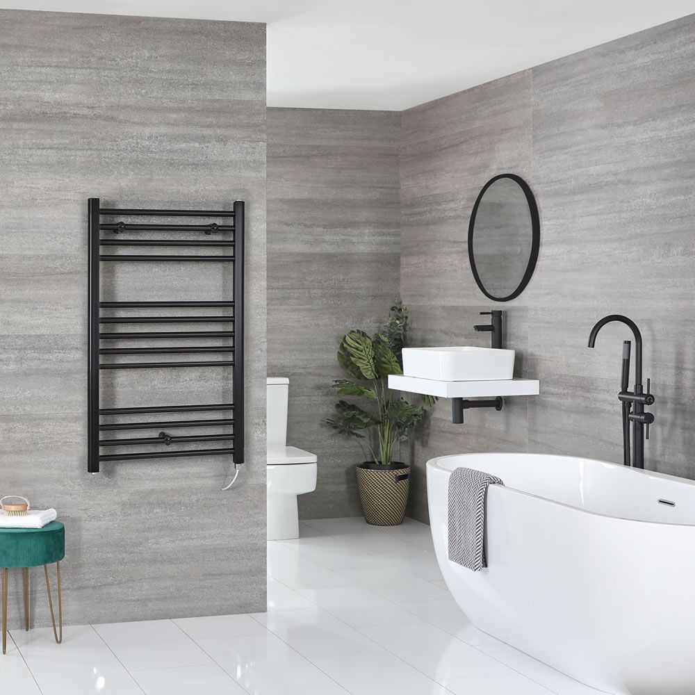 Sèche-serviettes électrique plat – Noir – 100 cm x 50 cm - Nox