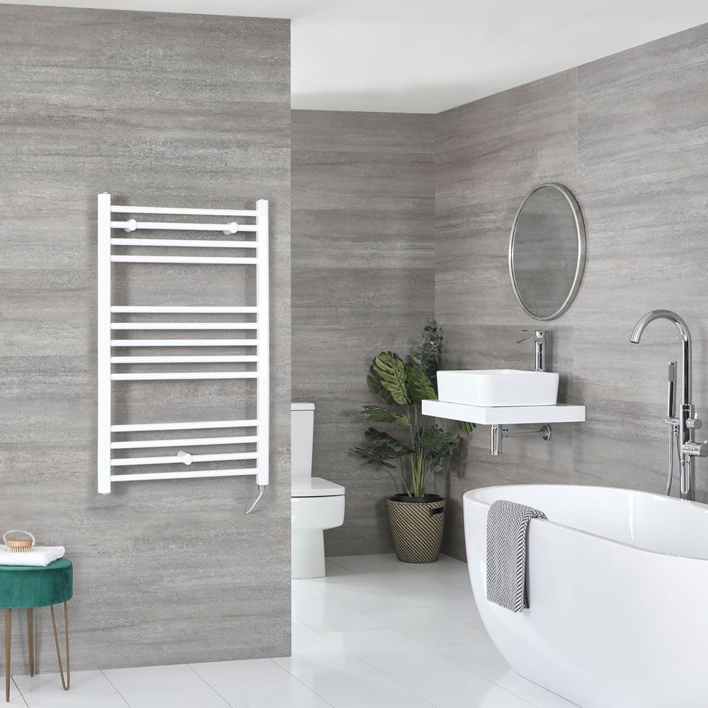 Sèche-serviettes électrique plat – Blanc – 100 cm x 50 cm - Ive