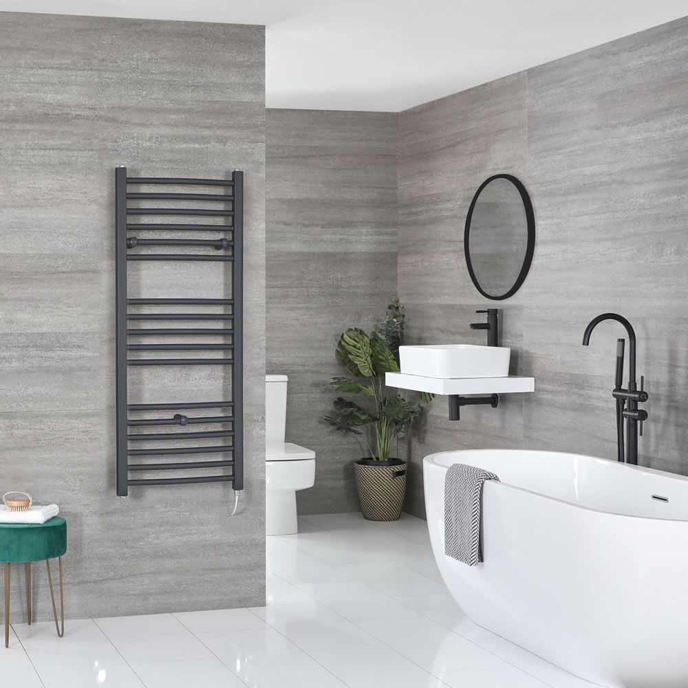 Sèche-serviettes électrique plat – Anthracite – 120 cm x 50 cm - Artle