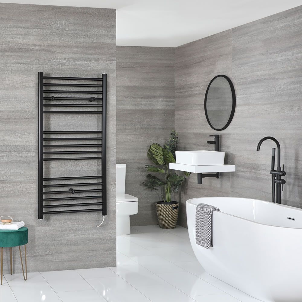 Sèche-serviettes électrique plat – Noir – 120 cm x 50 cm - Nox