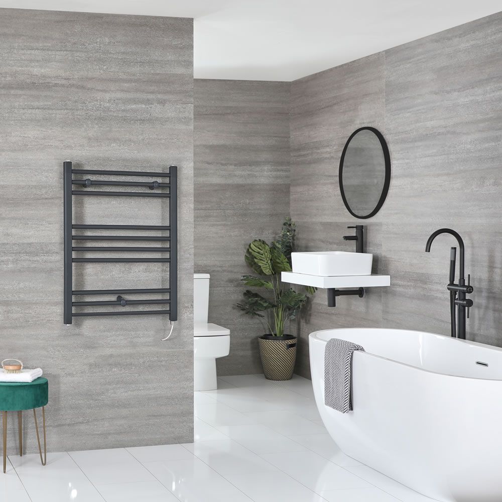 Sèche-serviettes électrique plat – Anthracite – 80 cm x 60 cm - Artle