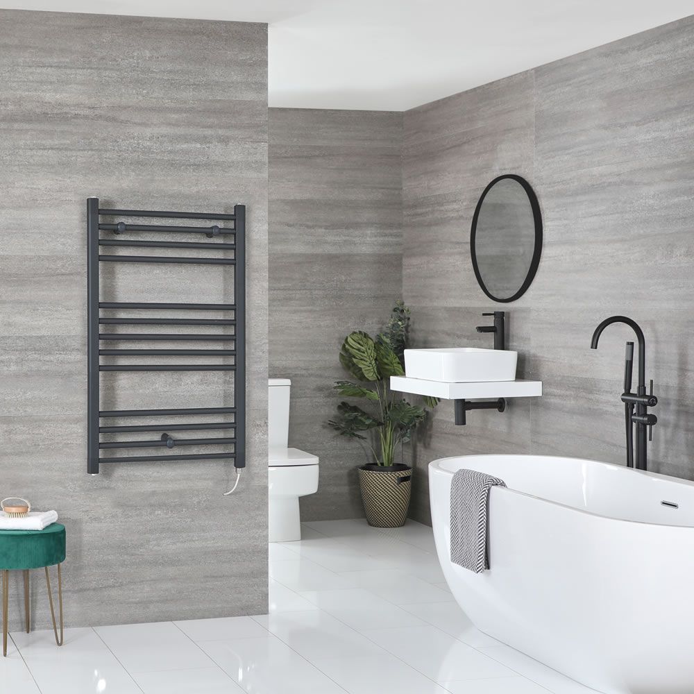 Sèche-serviettes électrique plat – Anthracite – 100 cm x 60 cm - Artle