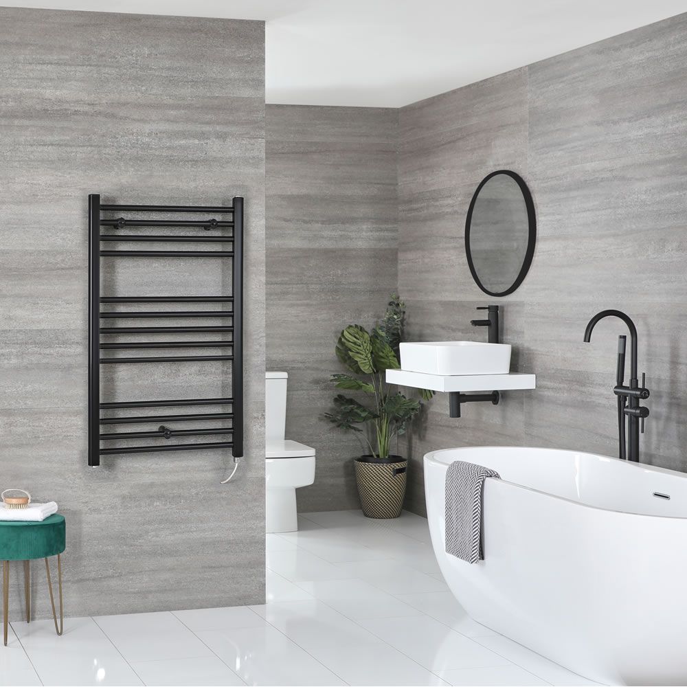 Sèche-serviettes électrique plat – Noir – 100 cm x 60 cm - Nox