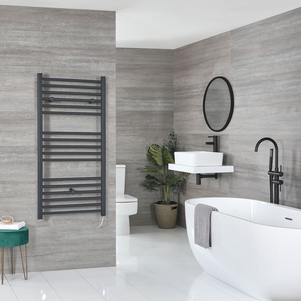 Sèche-serviettes électrique plat – Anthracite – 120 cm x 60 cm - Artle