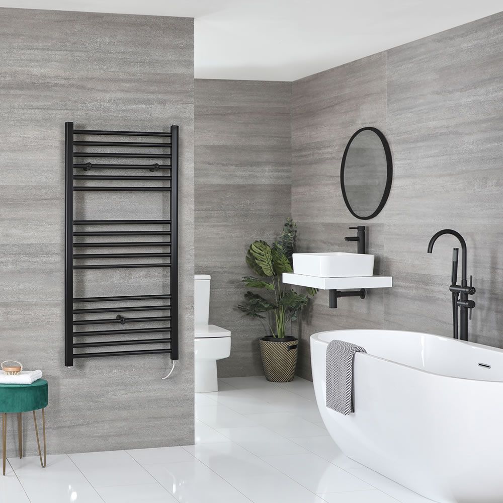 Sèche-serviettes électrique plat – Noir – 120 cm x 60 cm - Nox