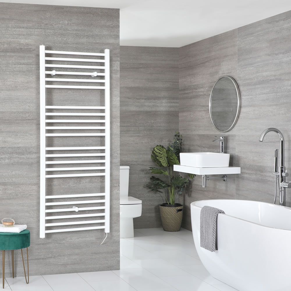 Sèche-serviettes électrique plat – Blanc – 160 cm x 60 cm – Ive