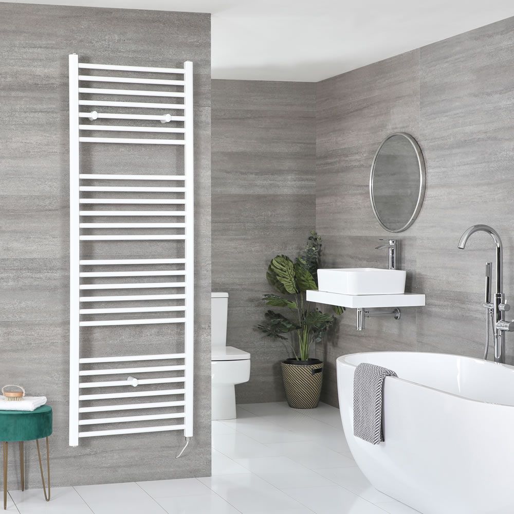 Sèche-serviettes électrique plat – Blanc – 180 cm x 60 cm – Ive