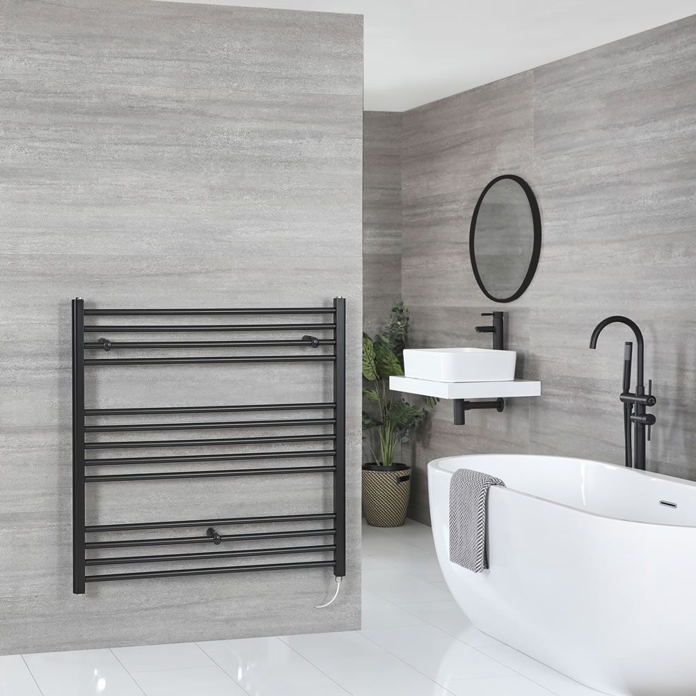Sèche-serviettes électrique plat – Noir – 100 cm x 100 cm - Nox