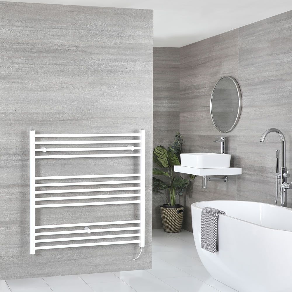 Sèche-serviettes électrique plat – Blanc – 100 cm x 100 cm - Ive