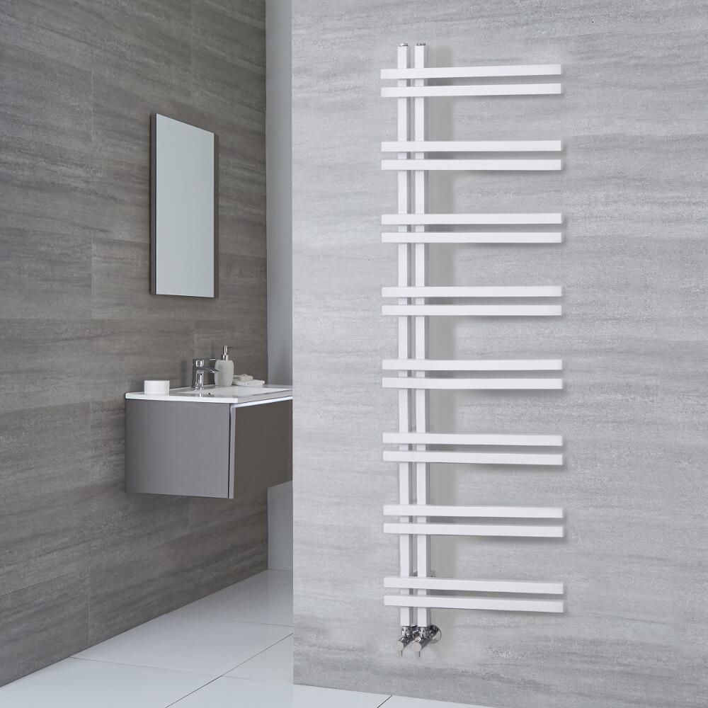 Sèche-serviettes design aluminium – Blanc – 160 cm x 50 cm - Tika