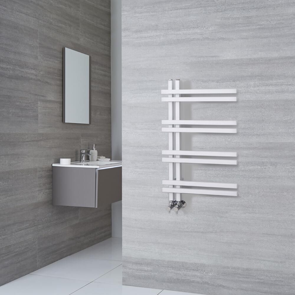 Sèche-serviettes design aluminium – Blanc – 80 cm x 50 cm - Tika