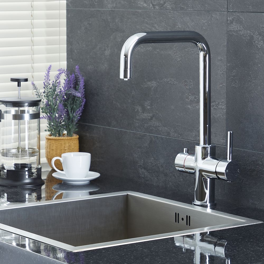 Robinet eau bouillante instantanée 3-en-1 – Chromé - Como