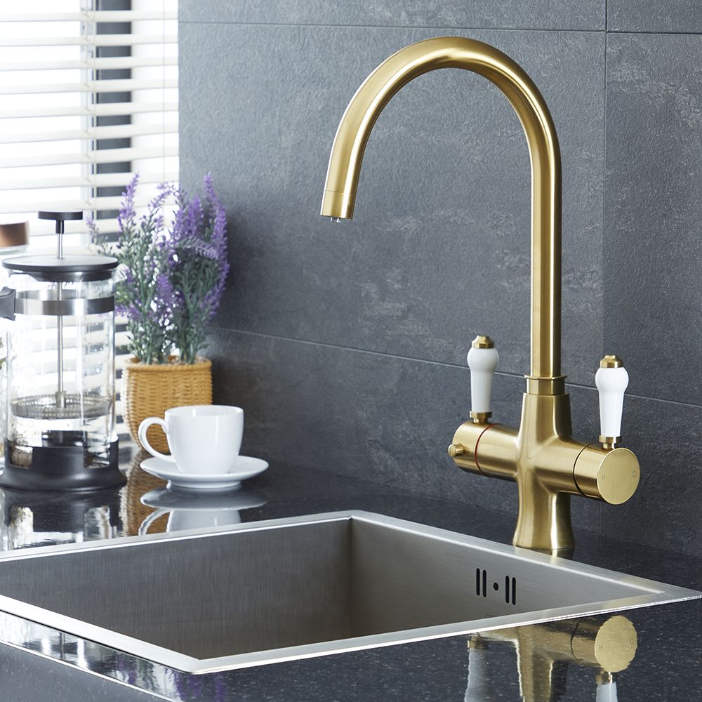 Robinet eau bouillante instantanée 3-en-1 – Rétro – Doré - Elizabeth