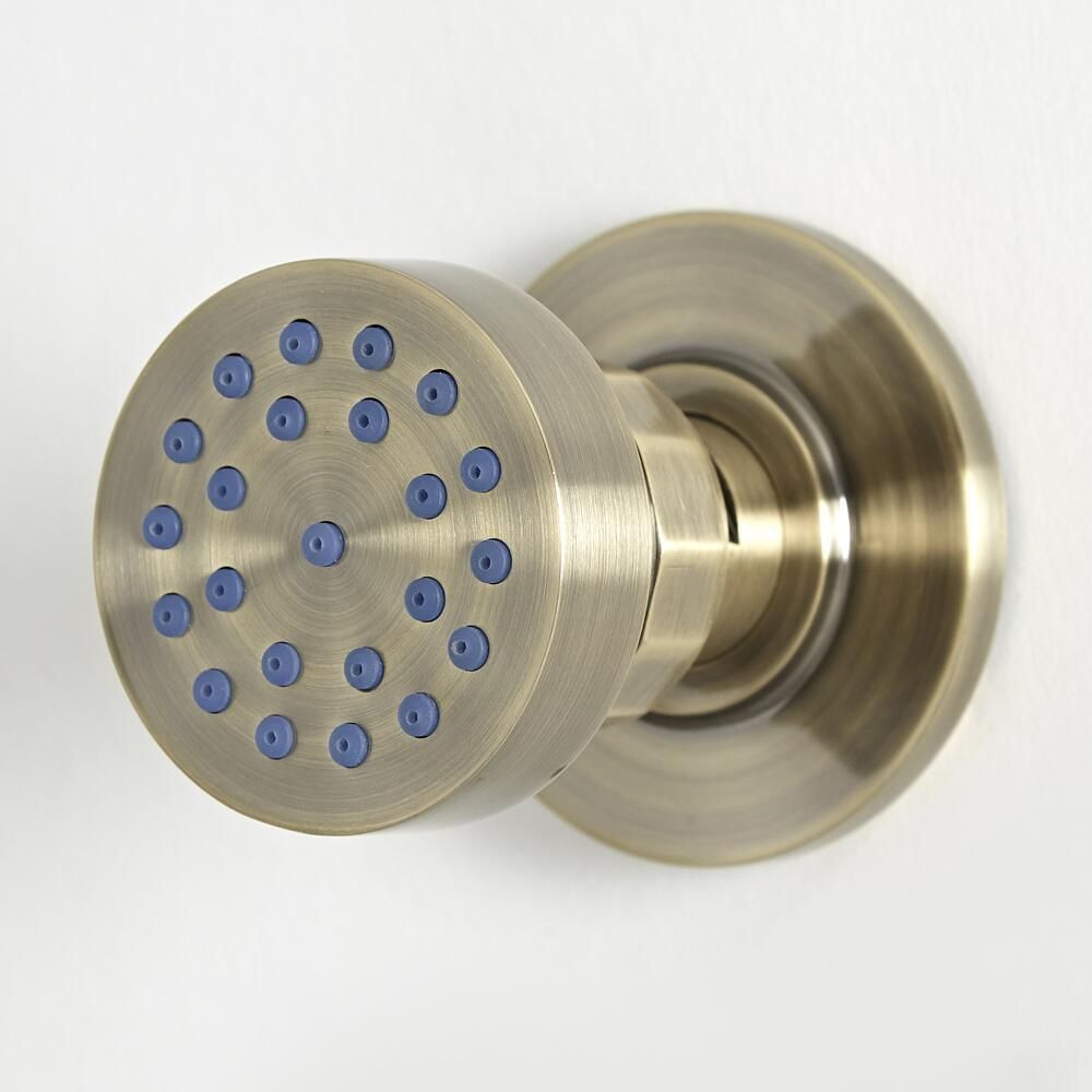 Buse hydromassante ronde rétro – Or brossé - Elizabeth