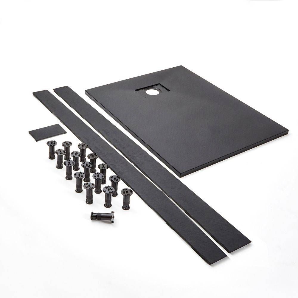 Kit élévateur pour receveur de douche à effet texturé anthracite – Choix de tailles et d’installations - Rockwell