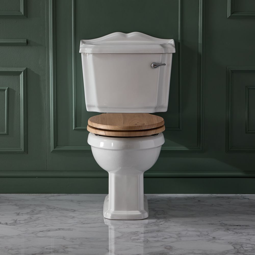 WC avec réservoir rétro et abattant effet chêne - Windsor