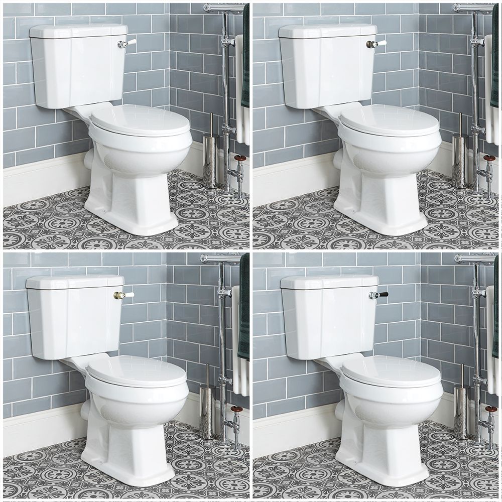 Pack WC rétro avec réservoir et abattant à fermeture douce – Choix de poignée – Richmond