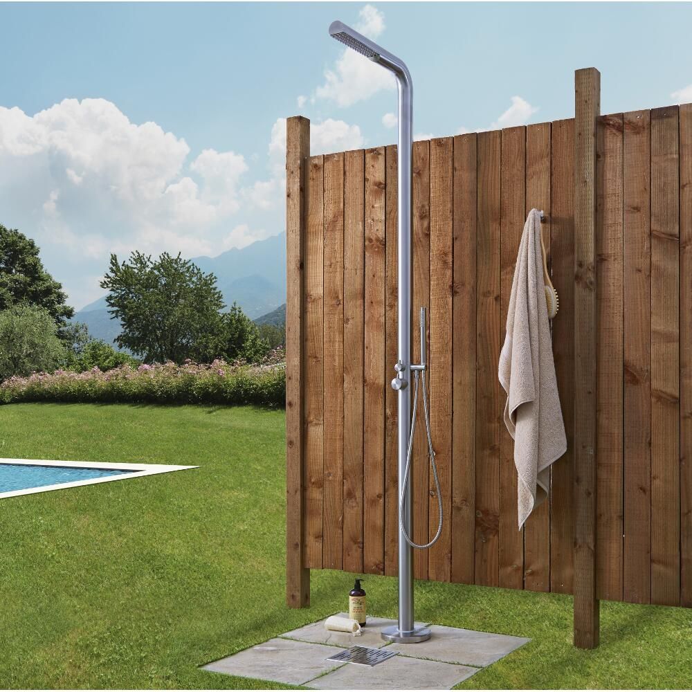 Douche extérieure – 2 fonctions – Acier brossé – Lugo