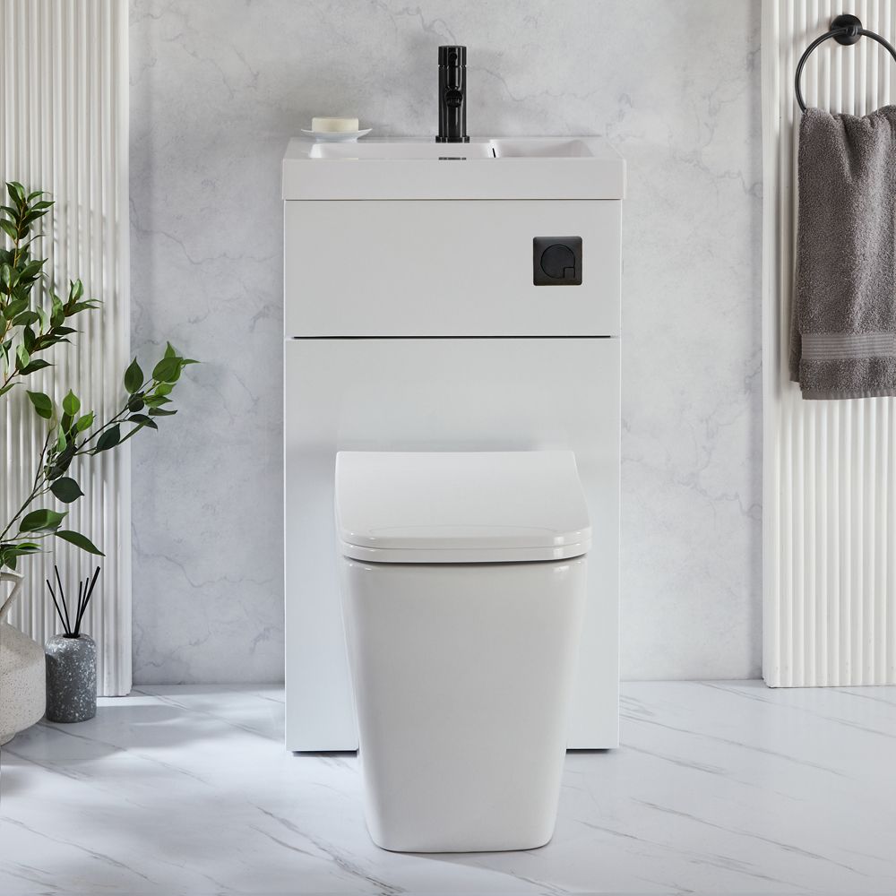 WC avec lave mains - 50 cm x 89 cm - Choix de finitions - Cluo-Sandford