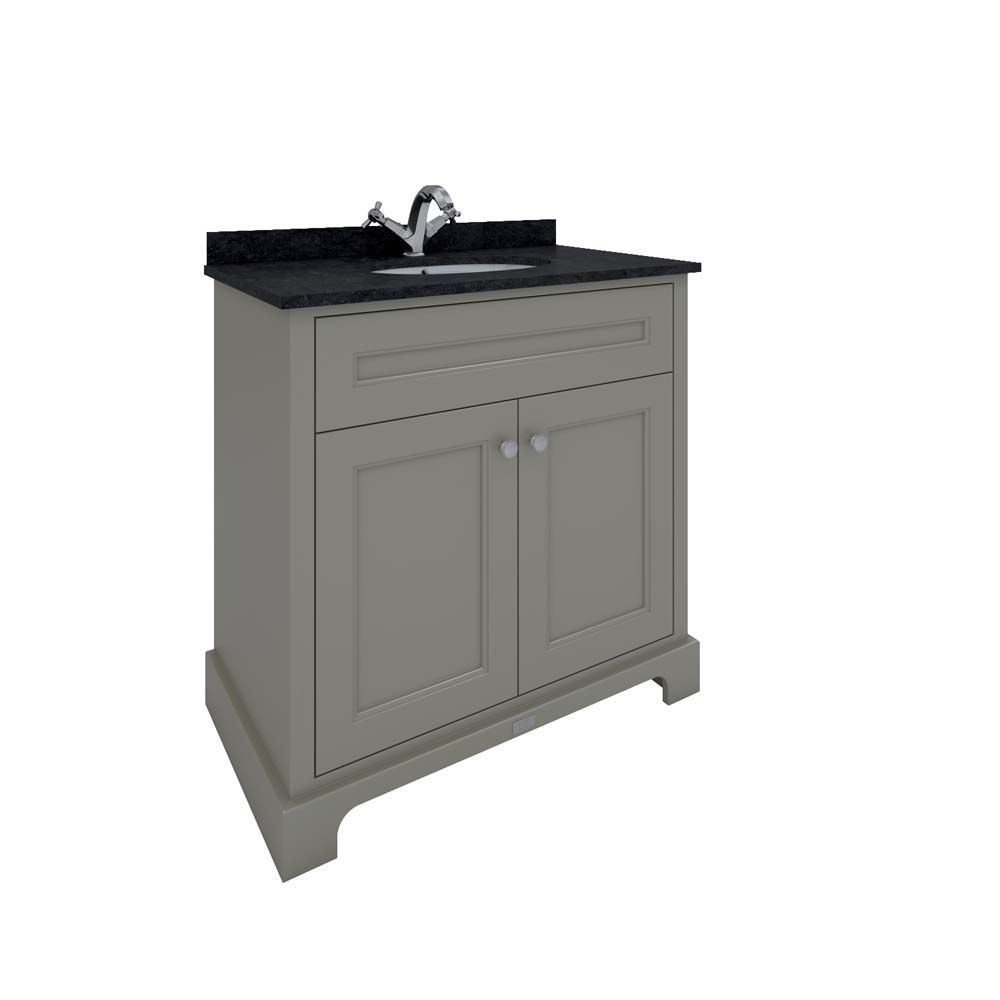 Meuble lavabo avec vasque – Plan noir – 80 cm – Choix de finition et du nombre de trous pour la robinetterie – RAK Washington x Hudson Reed