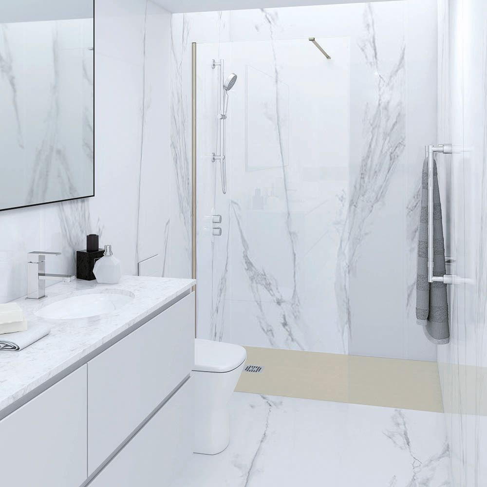 Paroi de douche italienne avec receveur cappuccino mat – Choix de tailles – RAK Feeling x Hudson Reed