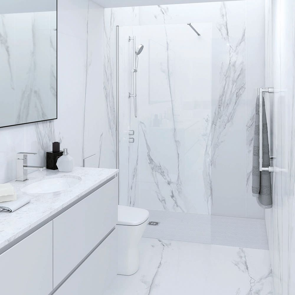 Paroi de douche italienne avec receveur chromé – Choix de tailles – RAK Feeling x Hudson Reed