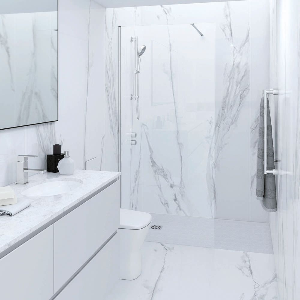 Paroi de douche italienne avec receveur blanc mat – Choix de tailles – RAK Feeling x Hudson Reed