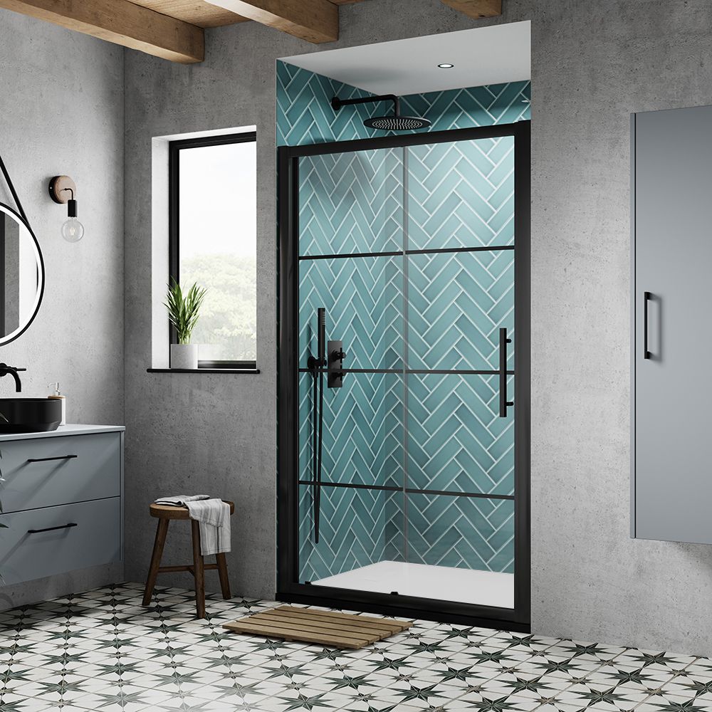 Cabine de douche coulissante – Noir – Avec receveur - Choix de tailles - Apex
