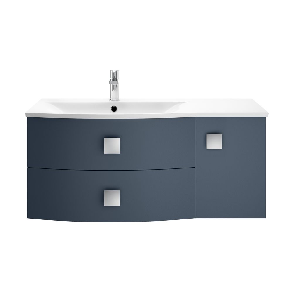 Meuble de salle de bain suspendu - Avec lavabo - 101 cm - Choix de finitions et option gauche/droite - Sarenna