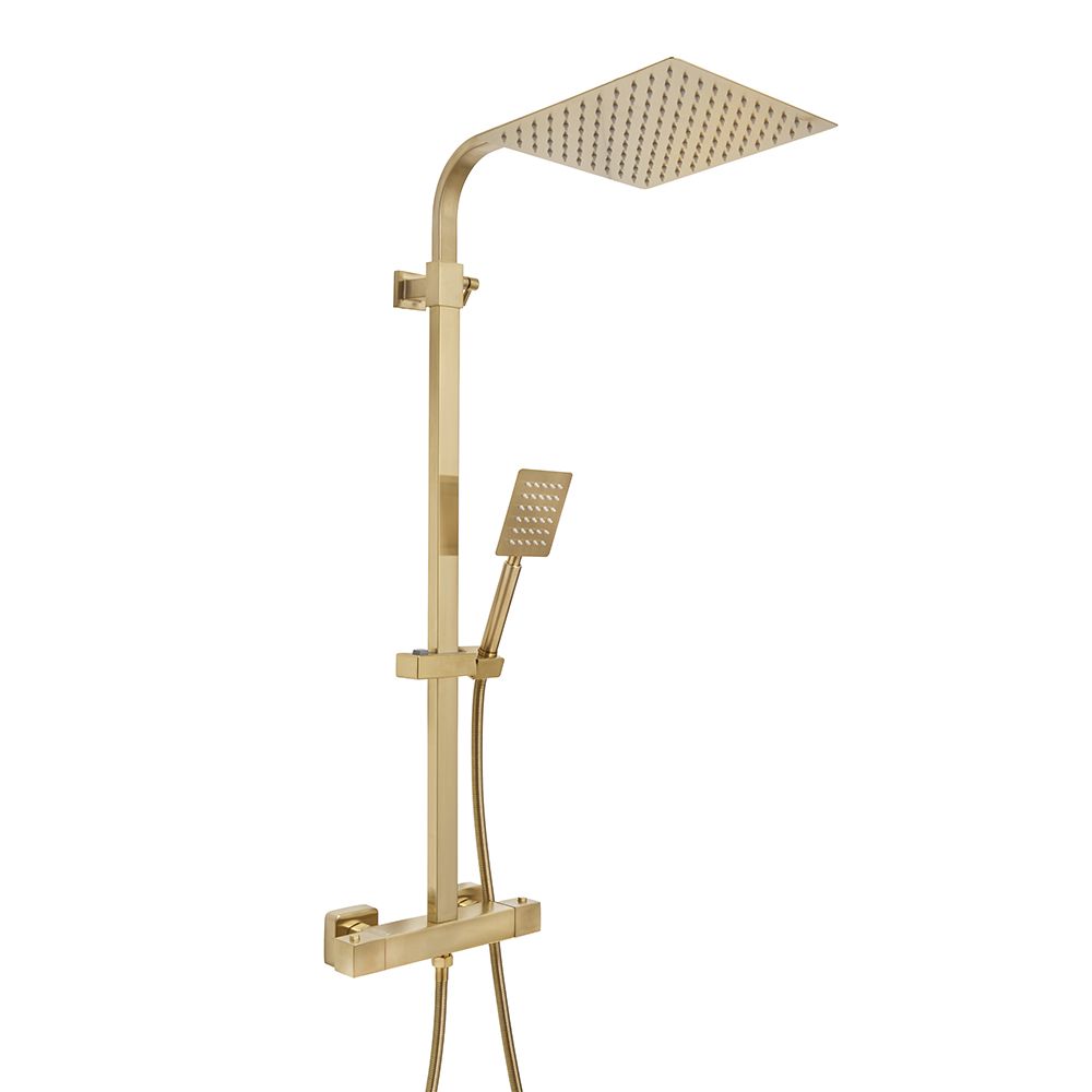 Colonne de douche thermostatique – Avec pommeau de douche carré et douchette – Choix de finitions – Arvel