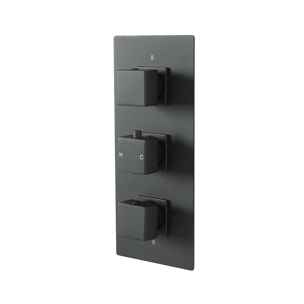 Mitigeur de douche thermostatique carré – Noir – Double fonctions - Preto