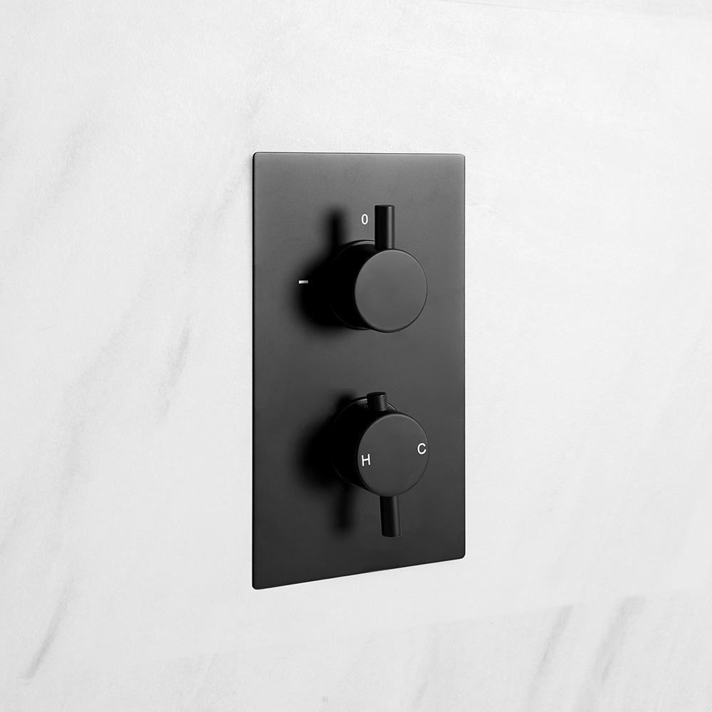 Mitigeur thermostatique encastrable noir - Nox - 2 fonctions