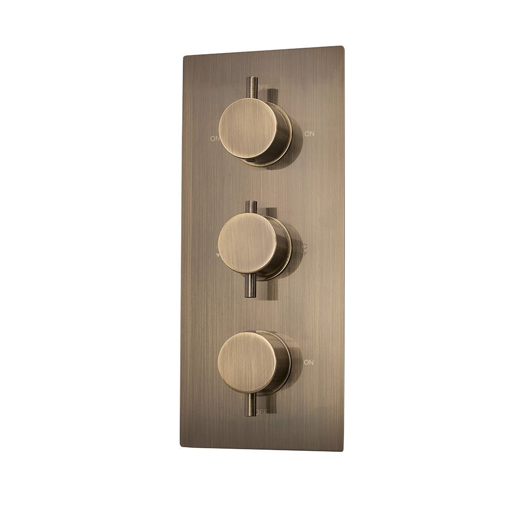 Mitigeur de douche thermostatique avec inverseur – 3 fonctions – Laiton brossé - Clarus