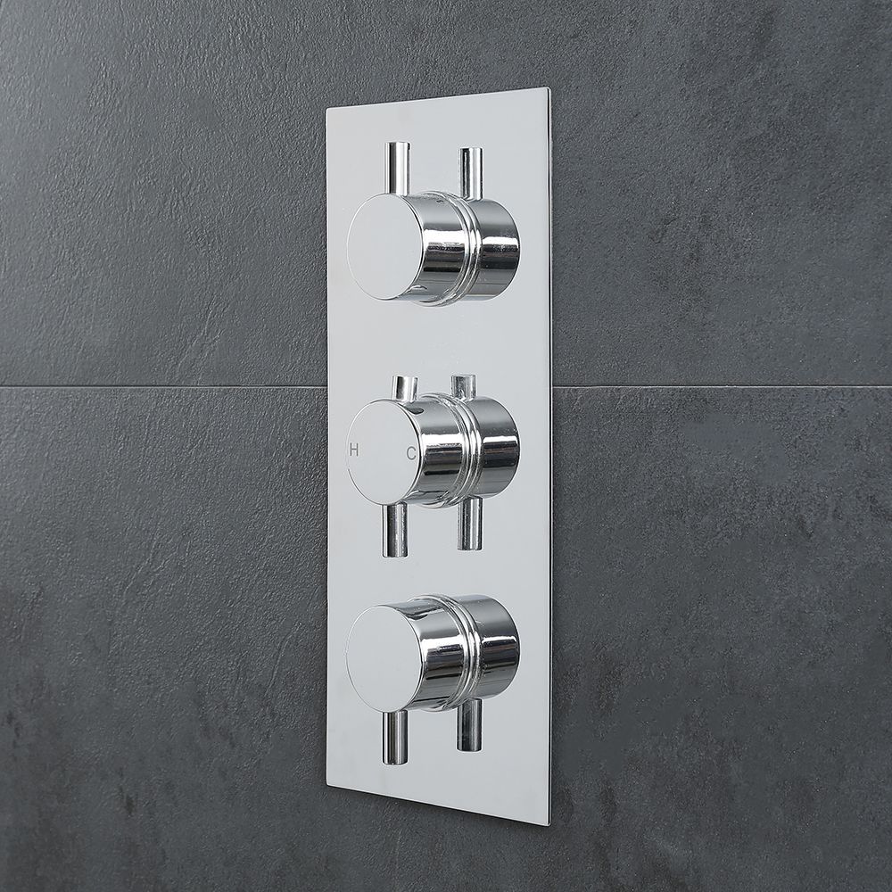 Mitigeur de douche thermostatique – Chromé – 3 fonctions – Kubix