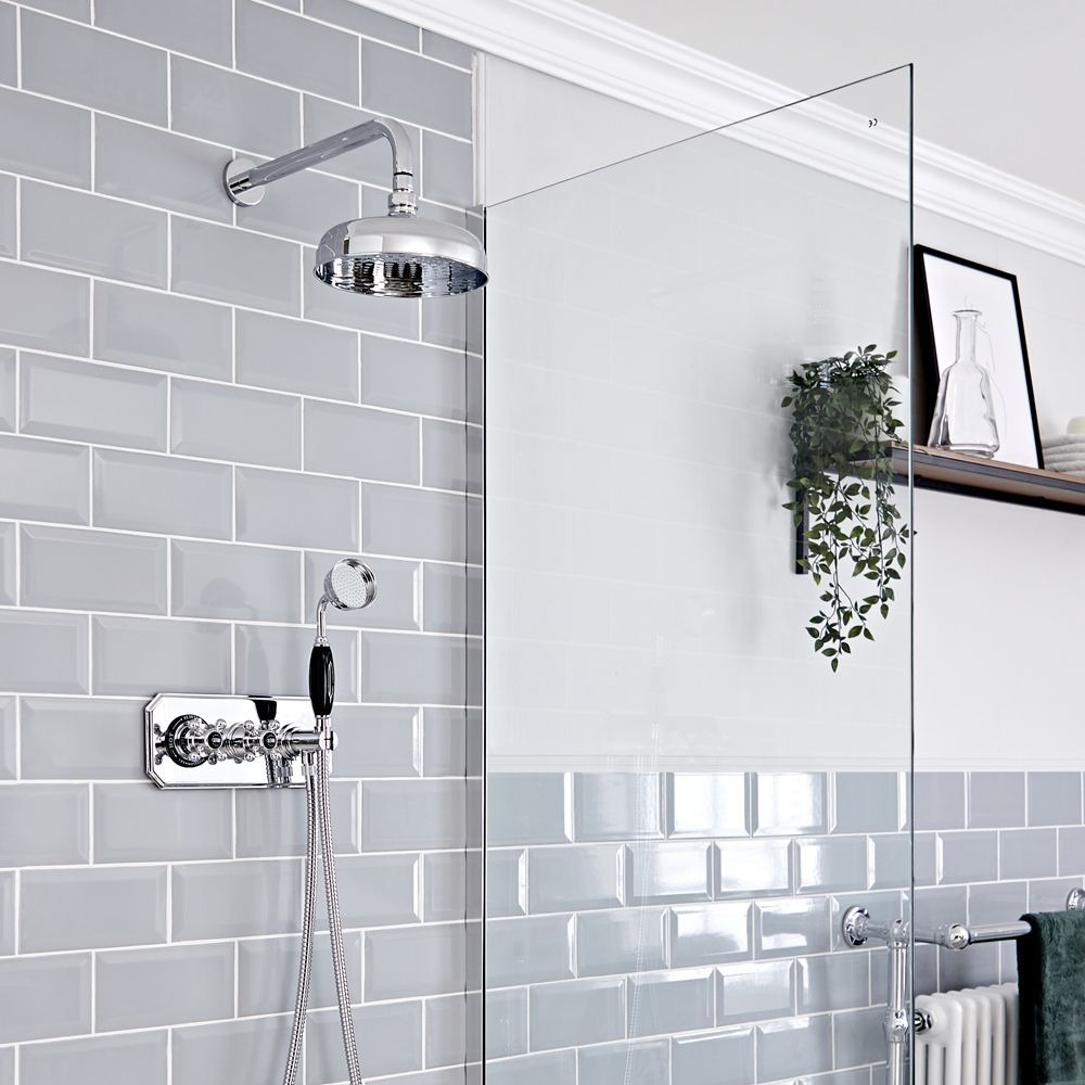 Mitigeur de douche thermostatique rétro avec inverseur et douchette – Choix de finitions et de fonctions - Elizabeth