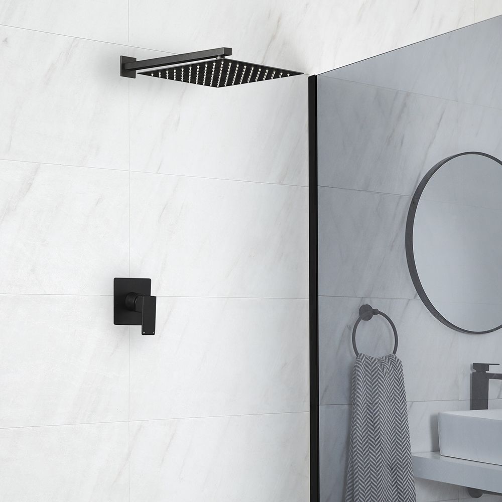 Kit de douche avec pommeau de douche – Noir mat – 1 fonction – Preto