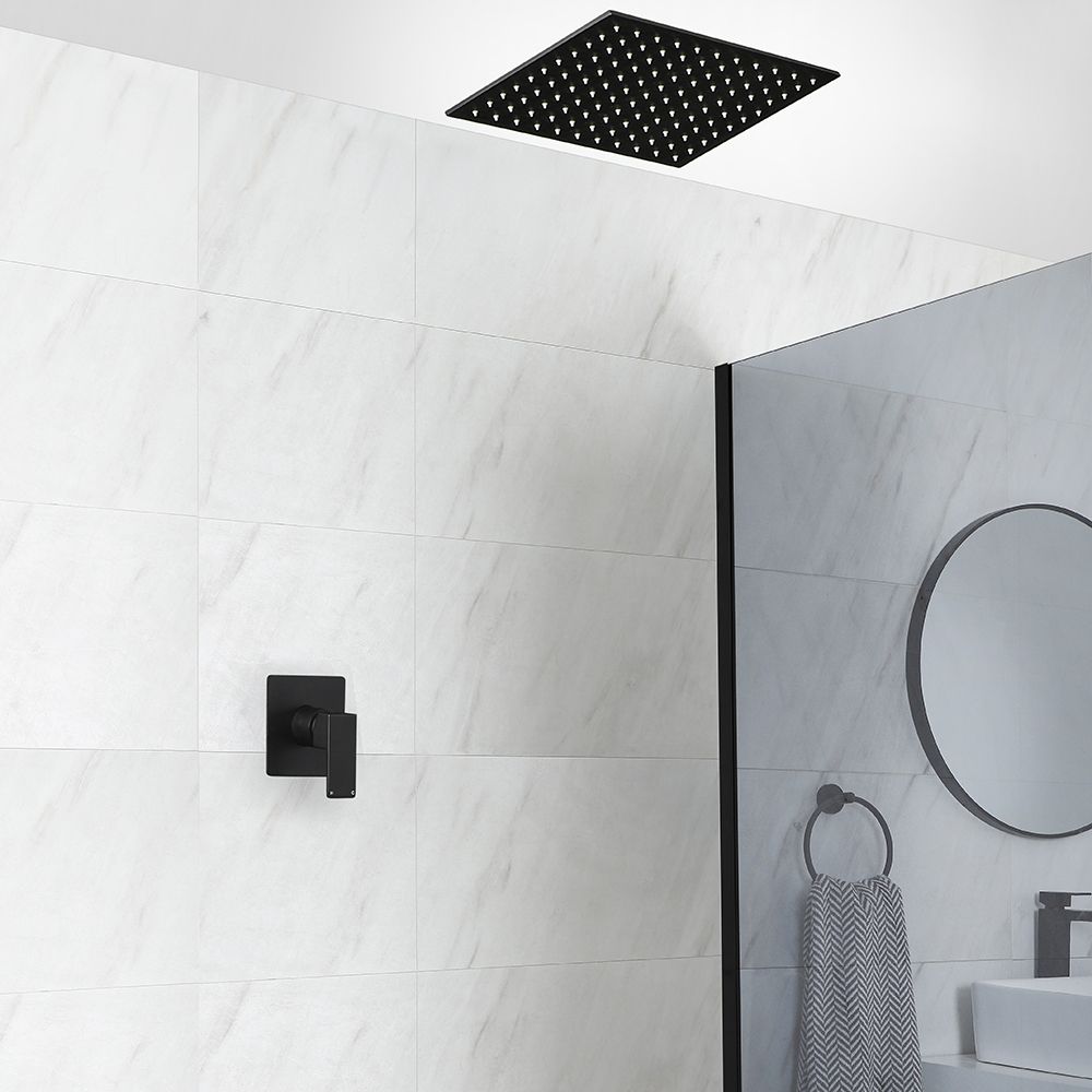 Kit de douche avec pommeau encastrable – Noir mat – 1 fonction – Preto