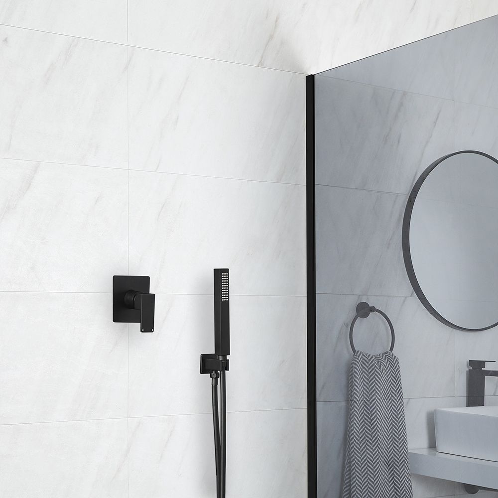 Kit de douche avec kit douchette – Noir mat – 1 fonction – Preto